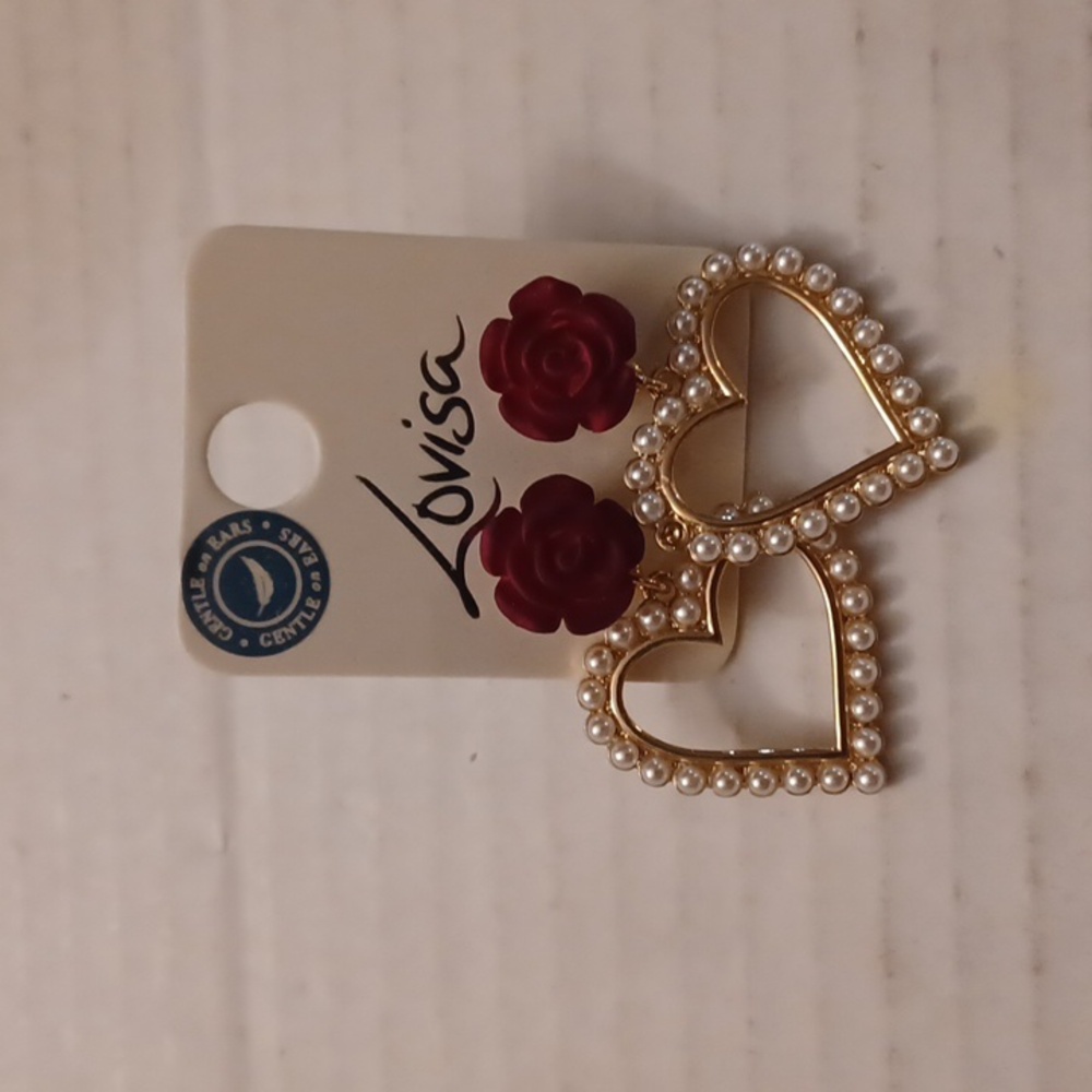 4/$60 New Heart & Rose Earrings